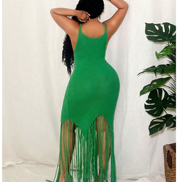 Green CROTCHET Vacation Dress - Picture 2 of 3